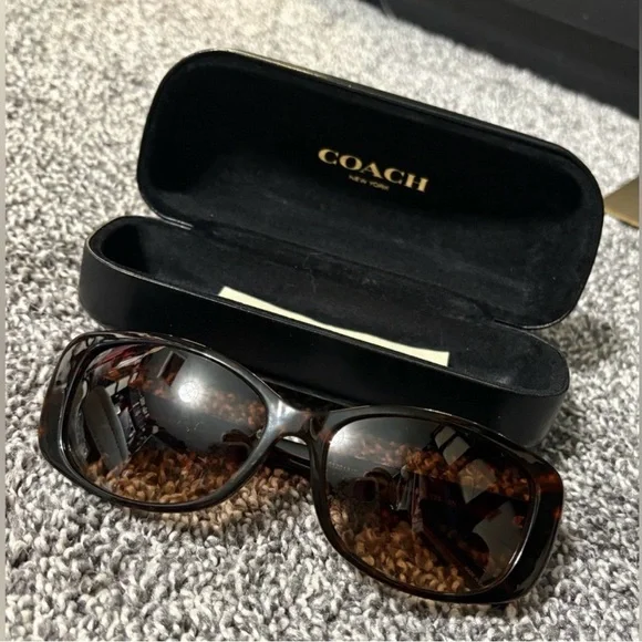Coach Black Women's Dark Tortoise Sunglasses - Picture 4 of 13